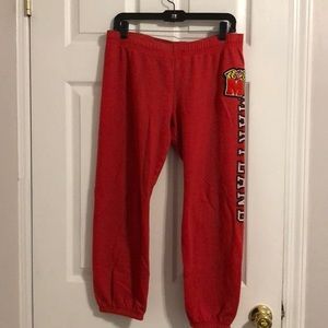 Victoria Secret PINK cropped red sweatpants sz M
